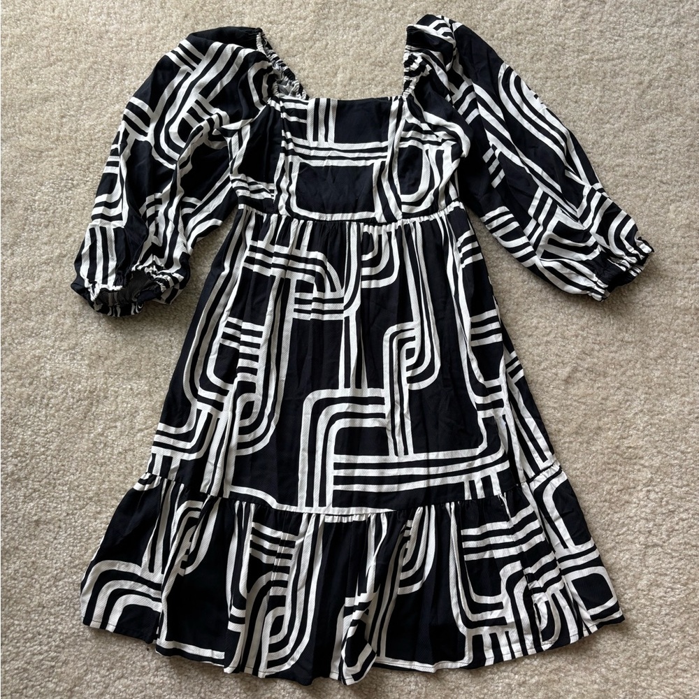 Black and White Patterned Dress